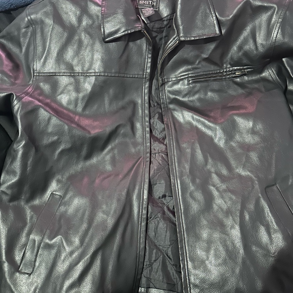 SMITH Classic Black Leather Bomber Jacket
